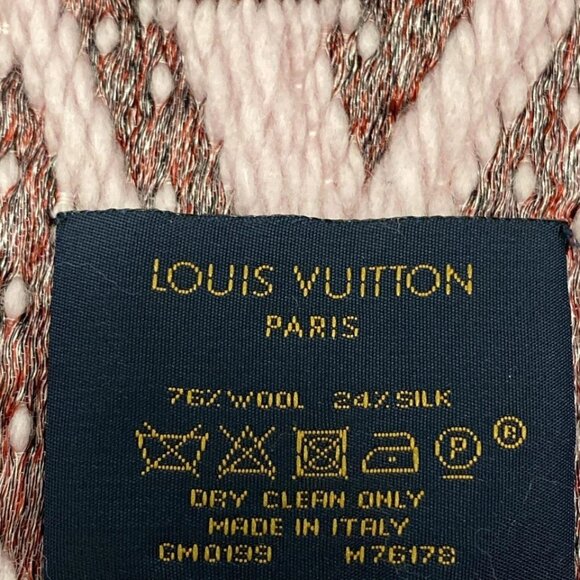 LOUIS VUITTON Echalp Logomania Pink Red Multi - Scarf Wool 413-051925 - Picture 5 of 5